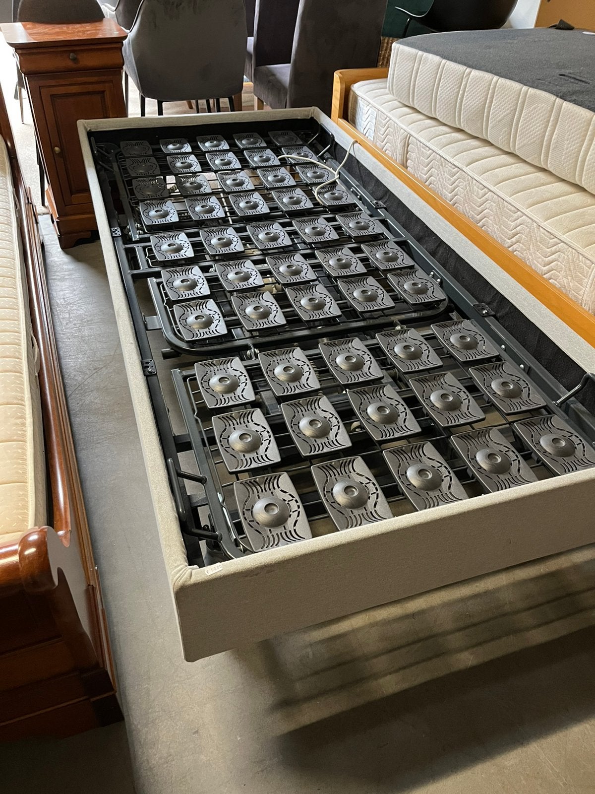 Boxspring 90/200 met elektrische bedieing, Ophalen, 90 cm, Eenpersoons, 200 cm