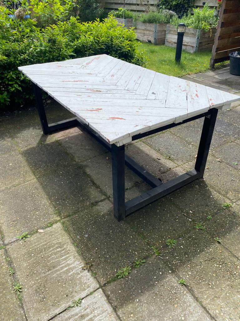 Tuintafel van Pallethout, Ophalen, Gebruikt, Rechthoekig, Hout