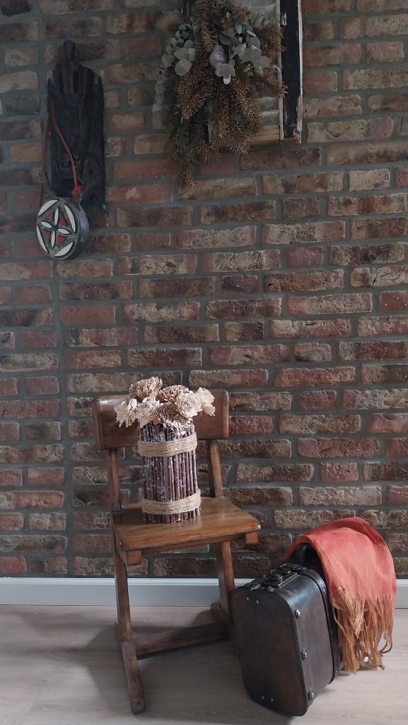 Stoer, sober, brocante school kinderstoel, Bruin, Ophalen of Verzenden, Zo goed als nieuw, Eén