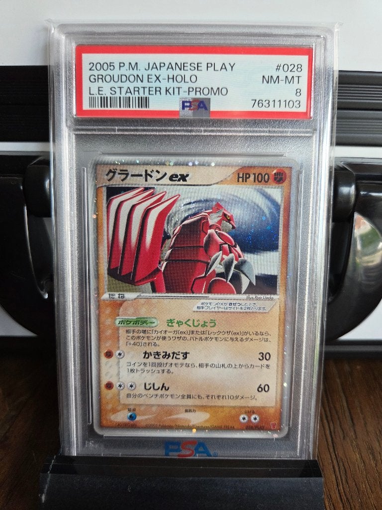 Groudon EX Play promo PSA 8!, Verzenden, Zo goed als nieuw, Losse kaart, Foil