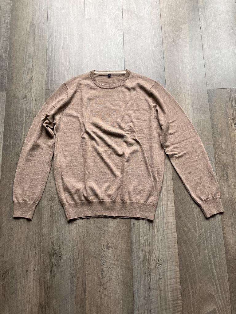 Beige sweater (50 % merino wol / 50 % acryl), Kleding | Heren, Truien en Vesten, Ophalen of Verzenden, Zo goed als nieuw, Maat 52/54 (L)