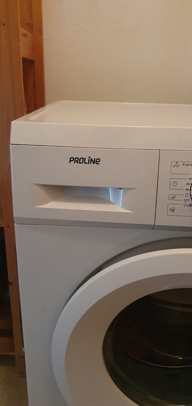 Proline FP6120WHEU Wasmachine 6kg 1200 toeren, Witgoed en Apparatuur, Wasmachines, Zo goed als nieuw, Voorlader, 85 tot 90 cm