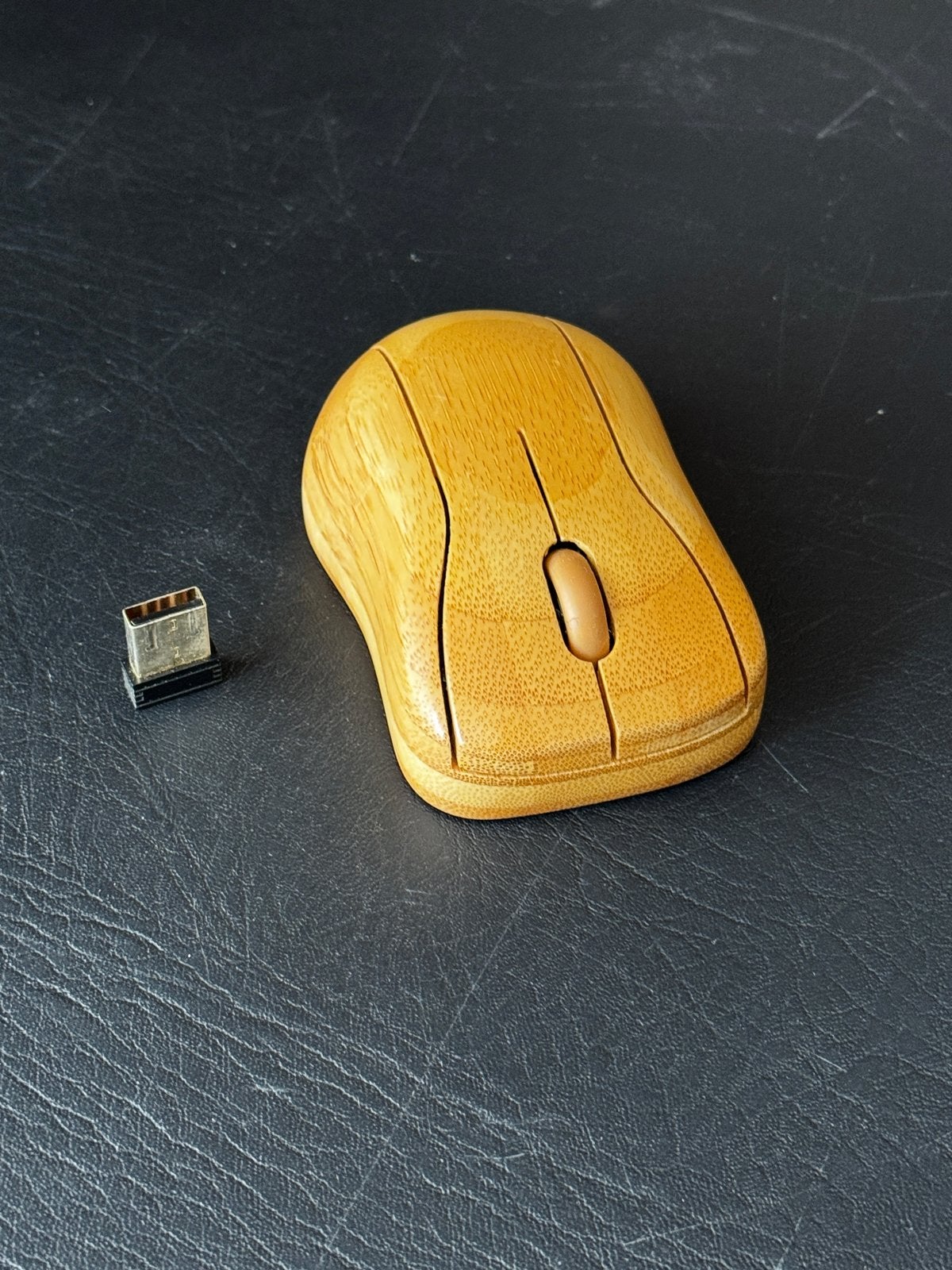 Unieke Bamboe Draadloze Muis met USB-ontvanger, Computers en Software, Muizen, Rechtshandig, Muis, Ergonomisch, Ophalen of Verzenden