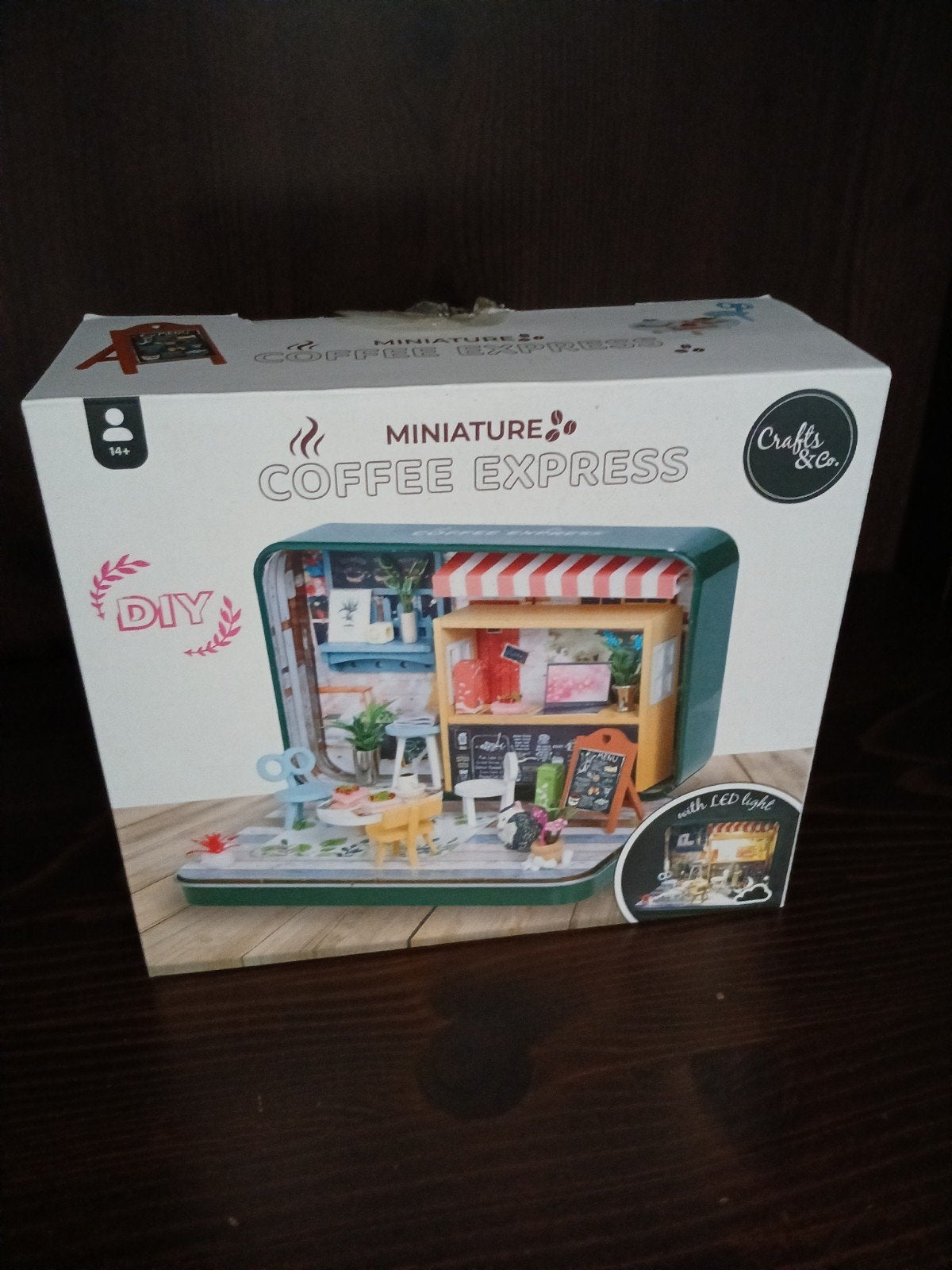 DIY Miniatuur Koffie Express Knutselset met LED Licht, Overige thema's, Nieuw, Meerkleurig, Educatief