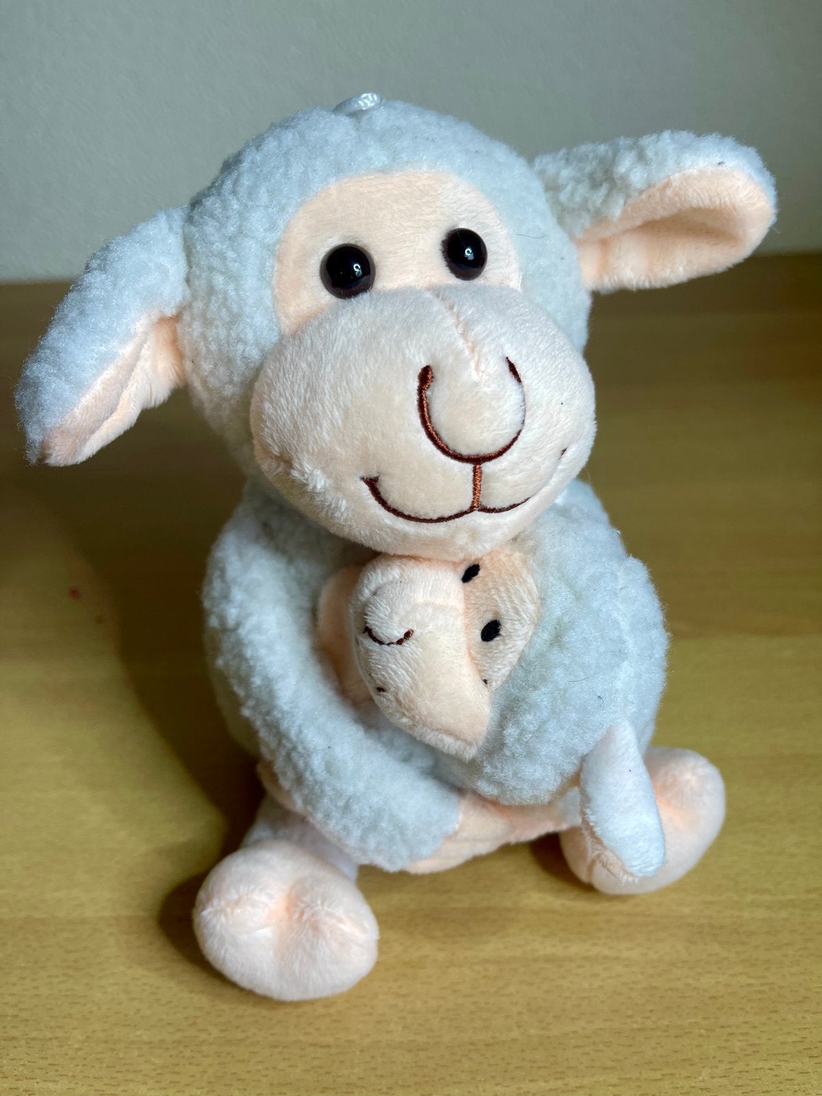 Schattige schaap knuffel moeder met lammetje 18 cm, Overige merken, Overige karakters, Overige typen, Nieuw