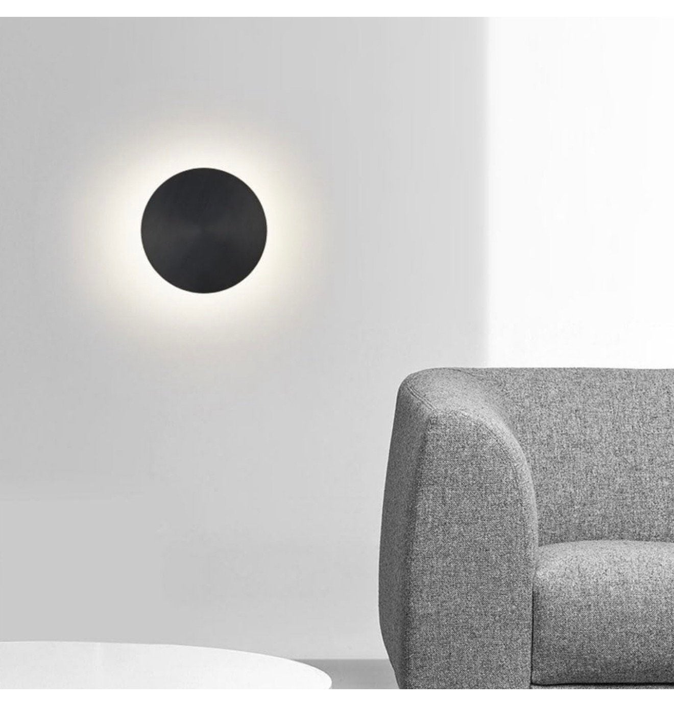 Creatieve Wandlamp wand-lamp LED zwart cirkel rond 30 cm, Nieuw, Ophalen of Verzenden, H, H