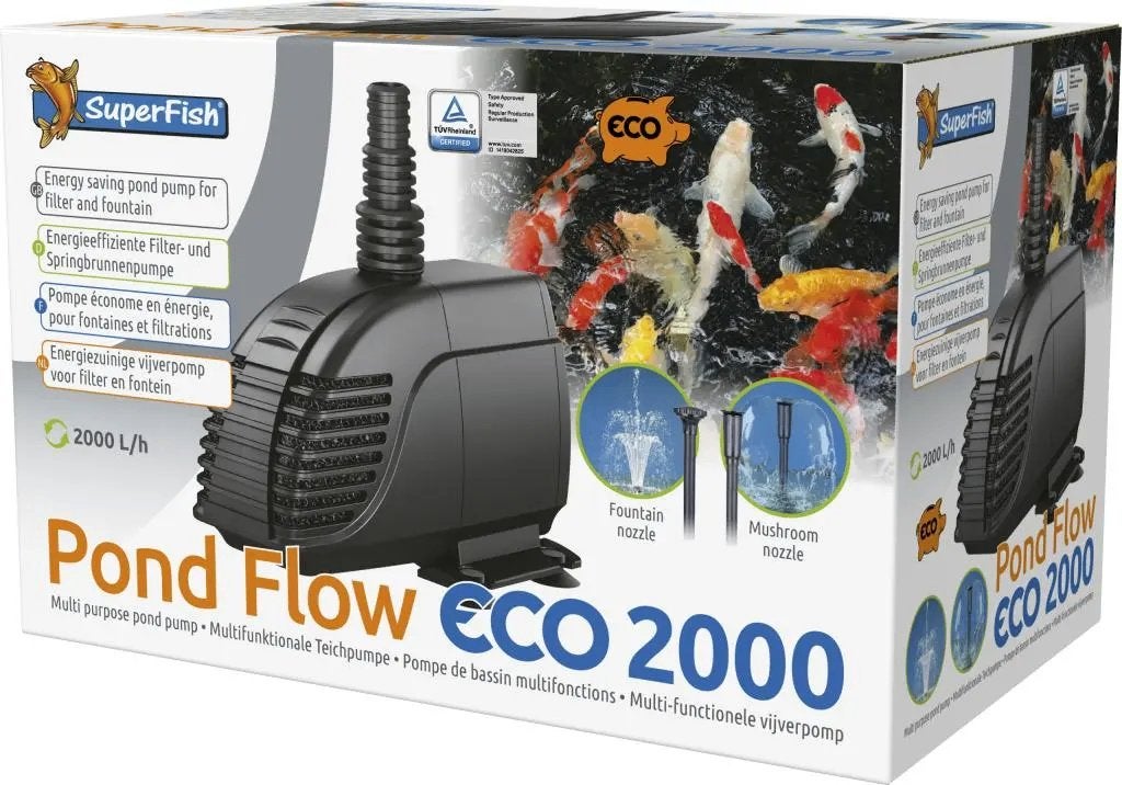 Fonteinpomp Pond Flow Eco 2000 met opzetstukken, Ophalen of Verzenden, Nieuw, Vijverpomp
