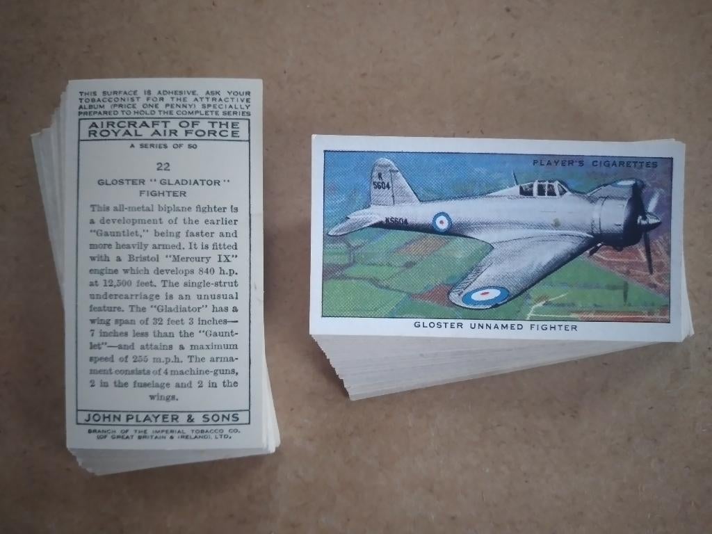 Aircraft of the RAF compl. set 50 cigarette cards ORIGINEEL, Ophalen, Luchtmacht, Engeland, Overige typen