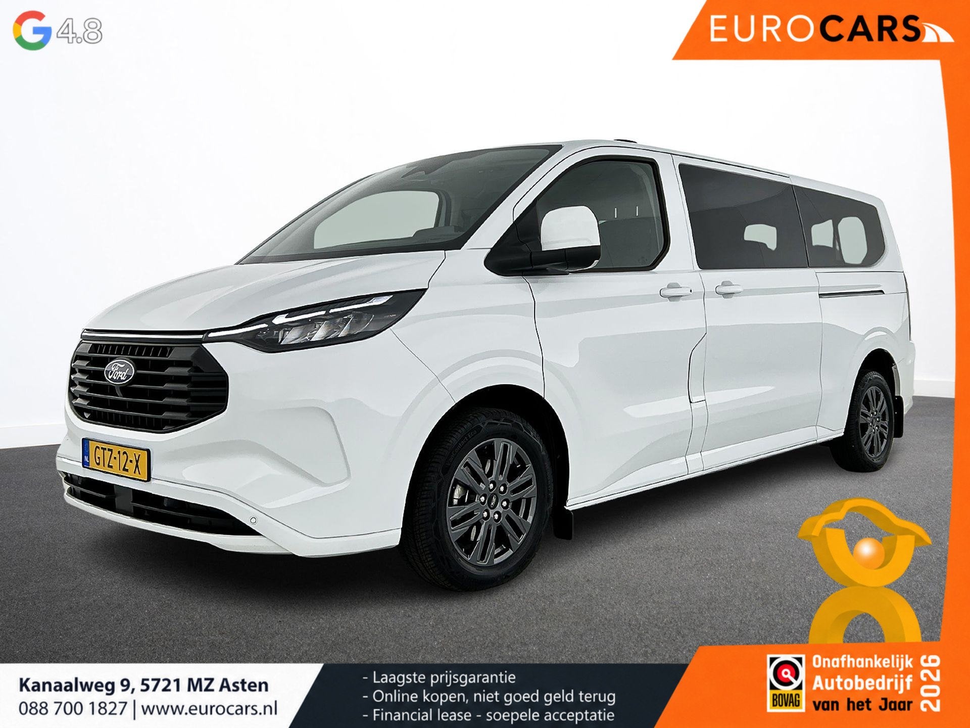 Ford Transit Custom 340 2.5 PHEV L2H1 Limited Automaat Incl., Auto's, Stof, Gebruikt, 1850 kg, Wit