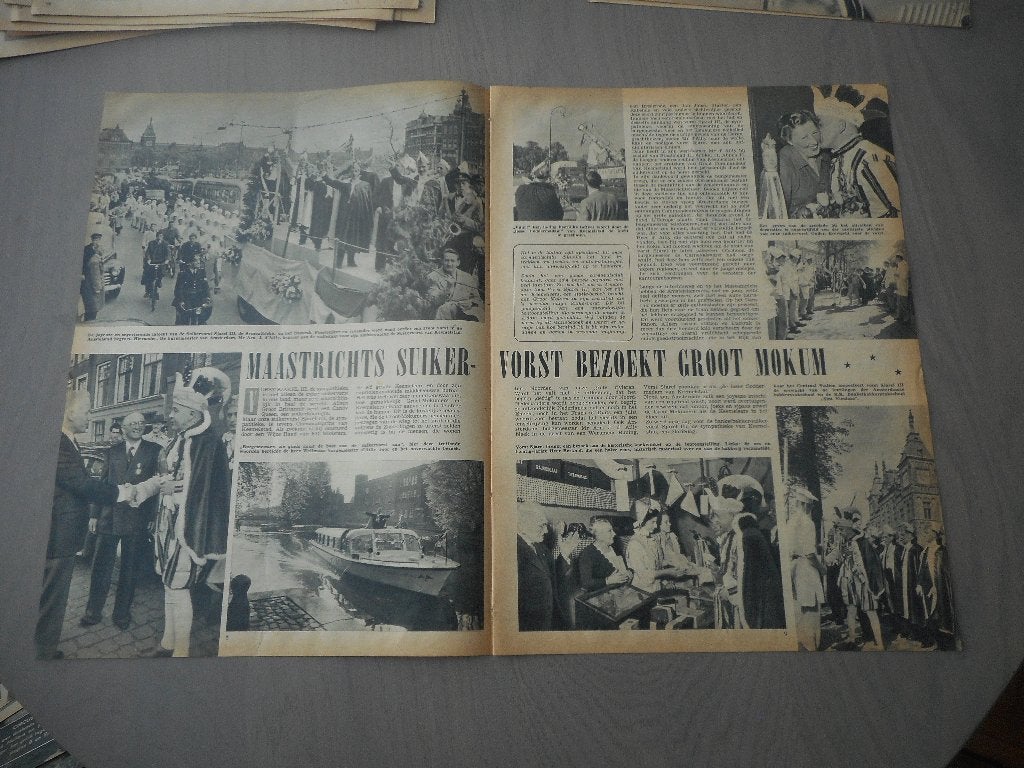 Maastricht. Carnaval. Suikervorst bezoekt Groot Mokum. 1952., Ophalen of Verzenden, 1940 tot 1960, Nederland, Knipsel(s)
