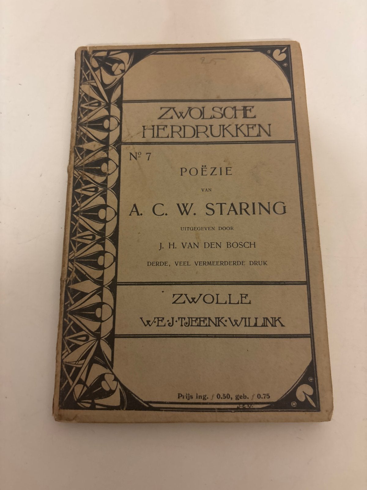 Zwolsche Herdrukken No 7: Poëzie van A. C. W. Staring, Boeken, Ophalen of Verzenden, Gelezen, Eén auteur
