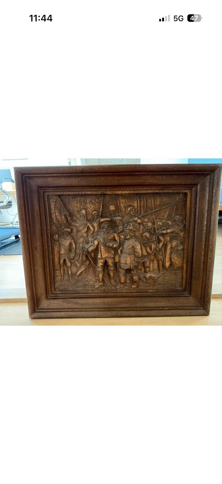 Houtsnijwerk De Nachtwacht - Rembrandt van Rijn, Antiek en Kunst, Ophalen, Houtsnijwerk, 50 - 100 cm, Handgemaakt