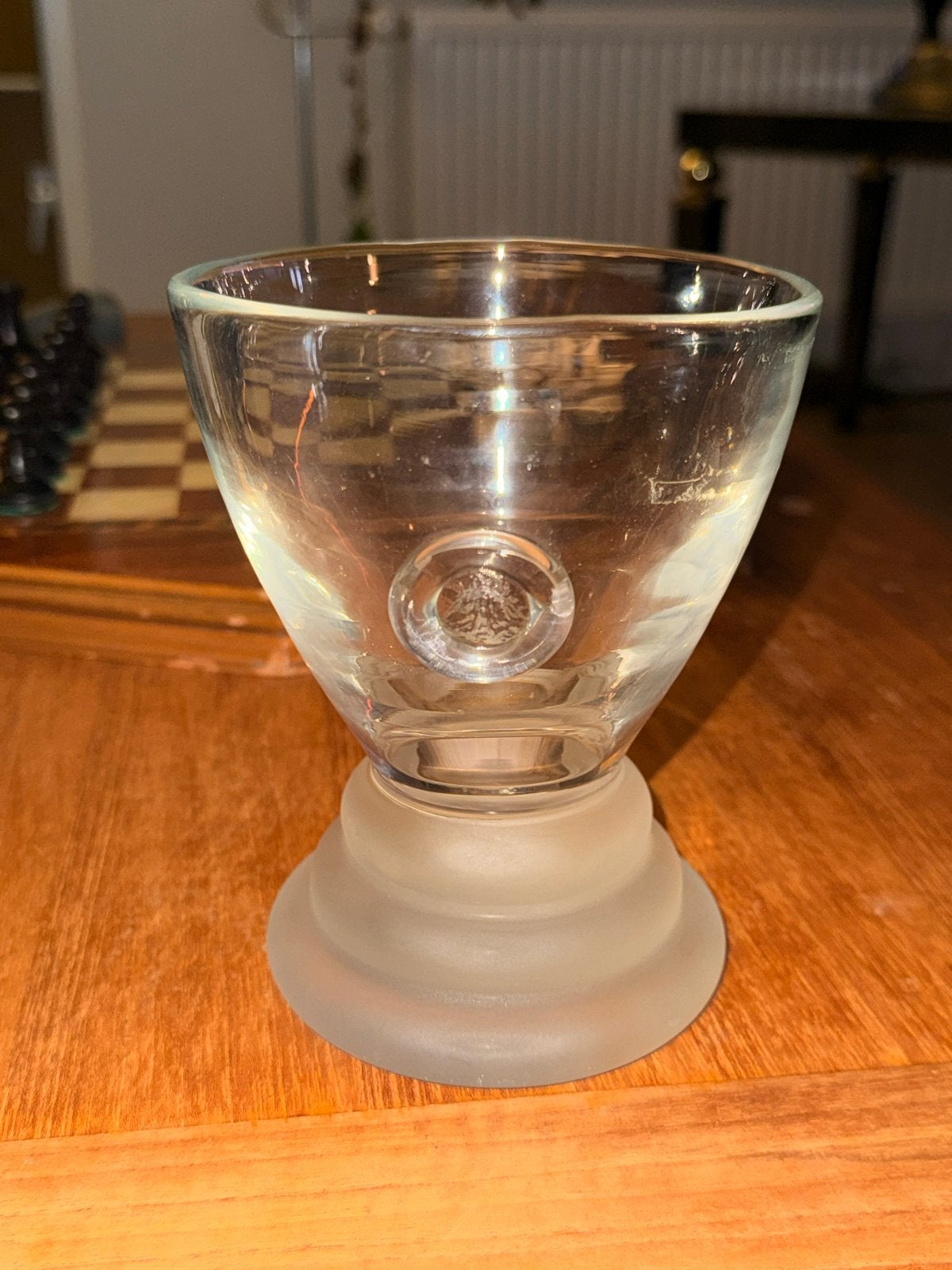 Vintage antiek glas bokaal met zegel, Antiek en Kunst, Ophalen of Verzenden