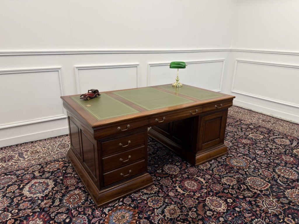 Klassiek Engels Chesterfield Bureau Partnerdesk, Ophalen of Verzenden