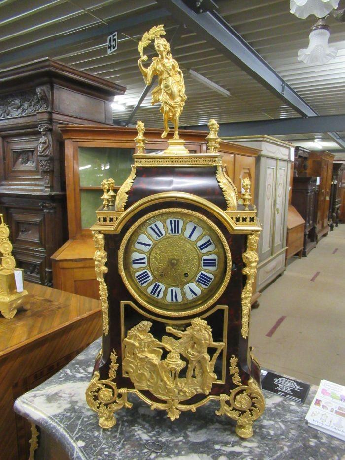 Oer 10316 grote ANTIEKE boulle klok met vuurverguld brons, Ophalen