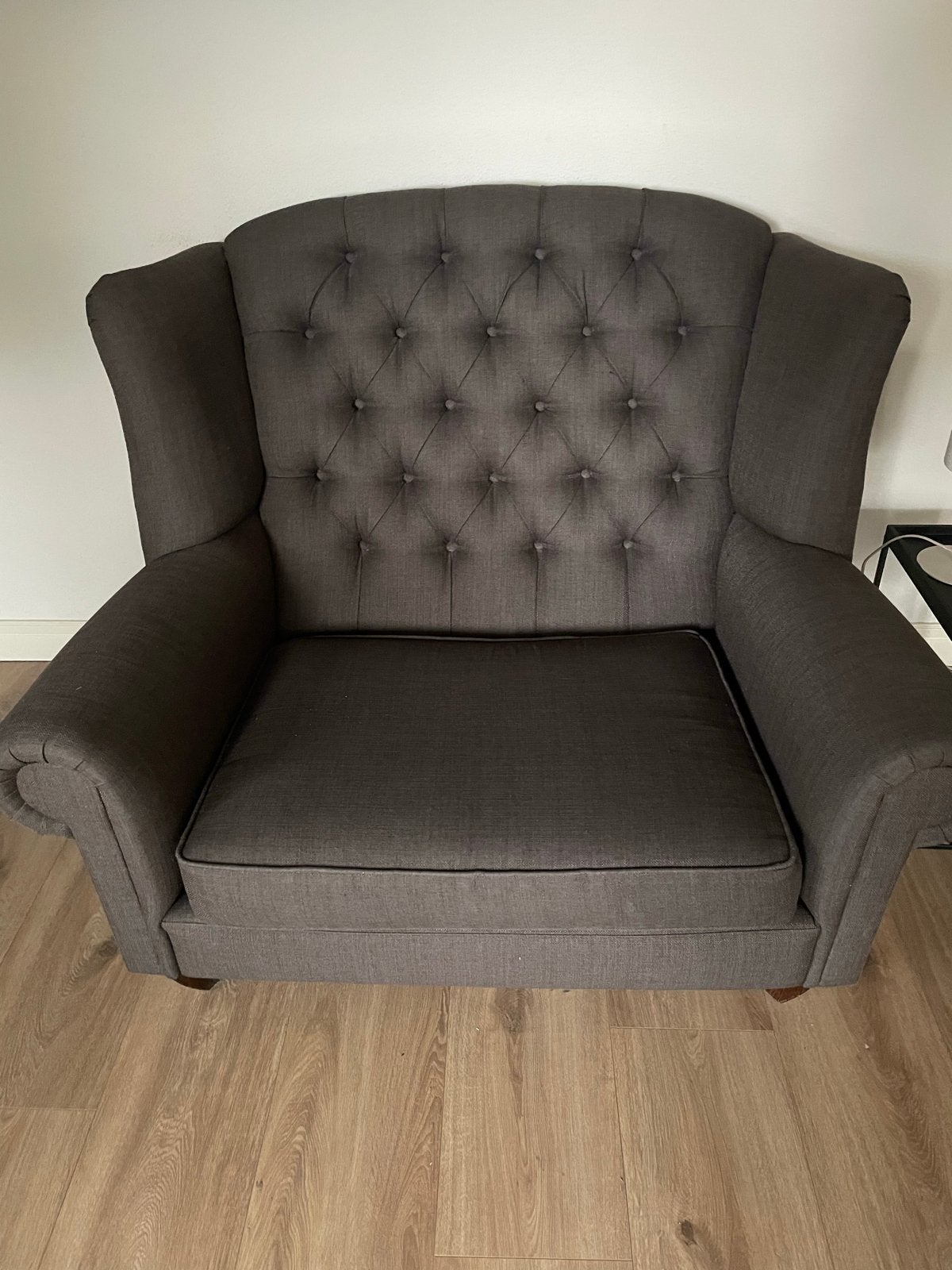Landelijke loveseat oorfauteuil, Huis en Inrichting, Fauteuils, Ophalen of Verzenden, Gebruikt, Stof, 75 tot 100 cm