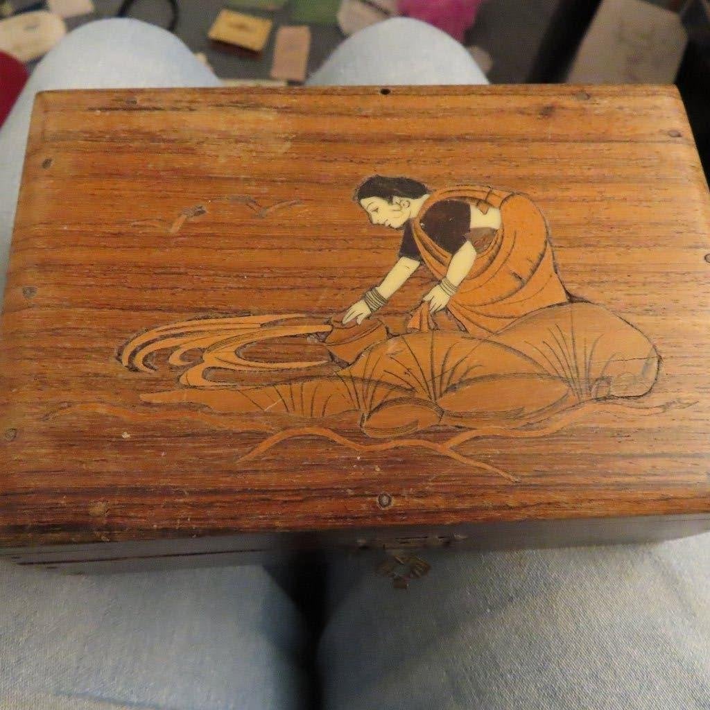 mooi houten sieraadkistje uit India handgemaakt ingelegd, Verzenden