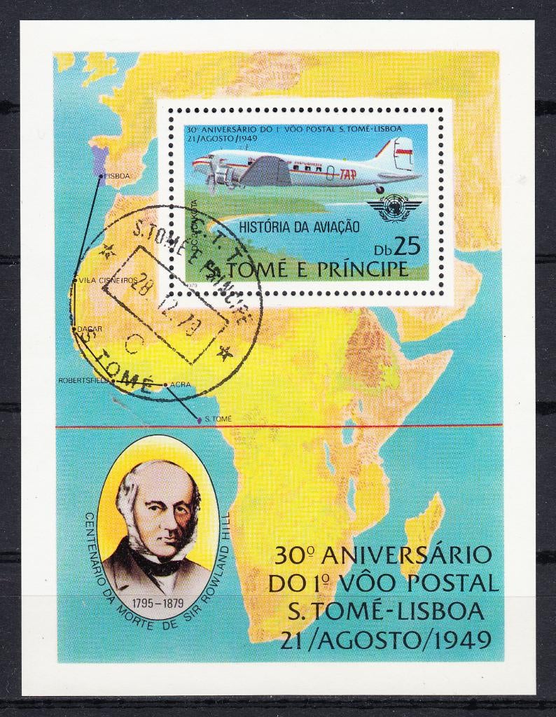 B419 – Sao Tomë E Principe michel blok 35A gestempeld , 100, Verzenden, Overige landen, Gestempeld