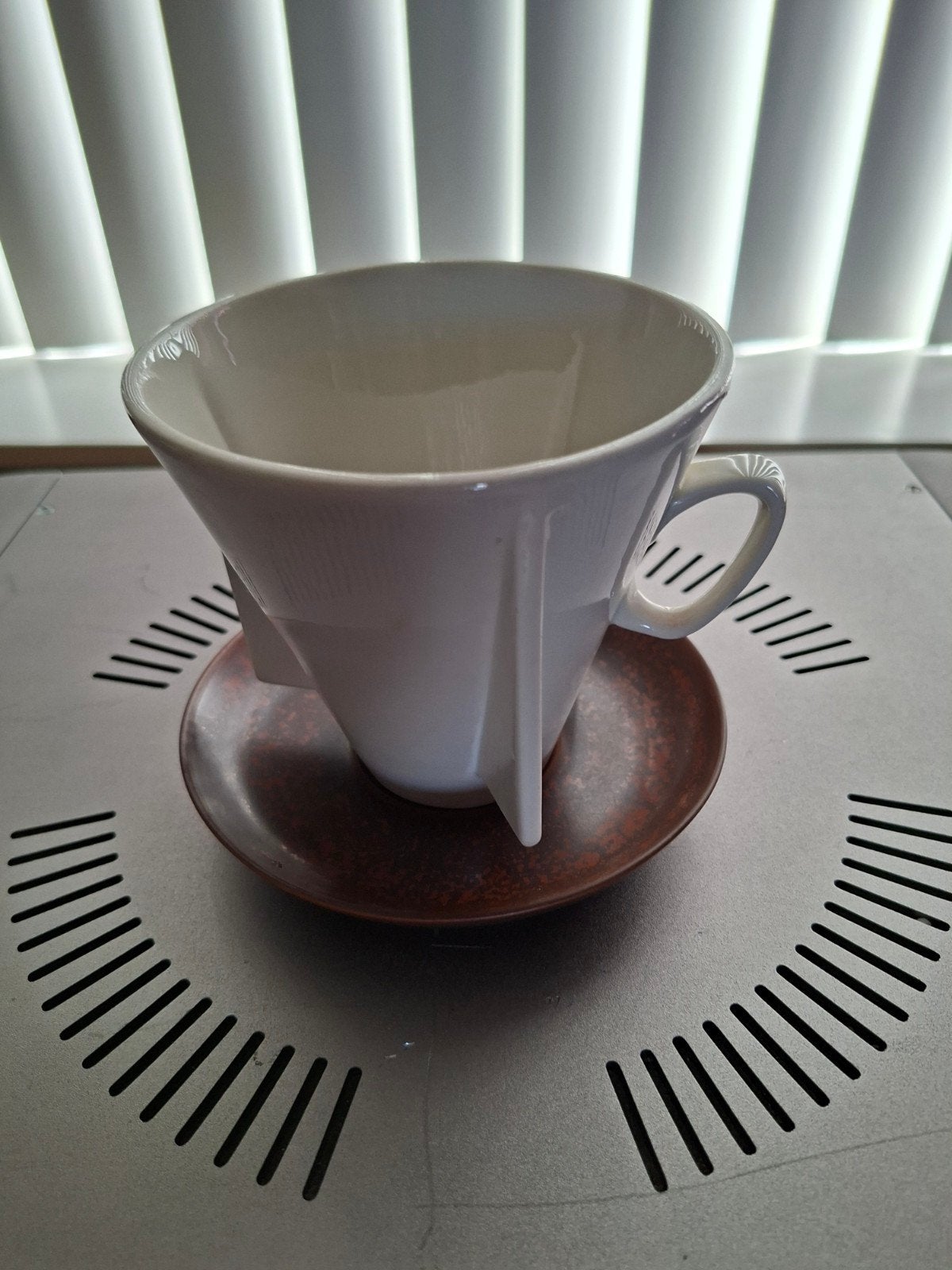 Vintage Keramische Koffiefilter met Schotel - Retro Design, Ophalen of Verzenden