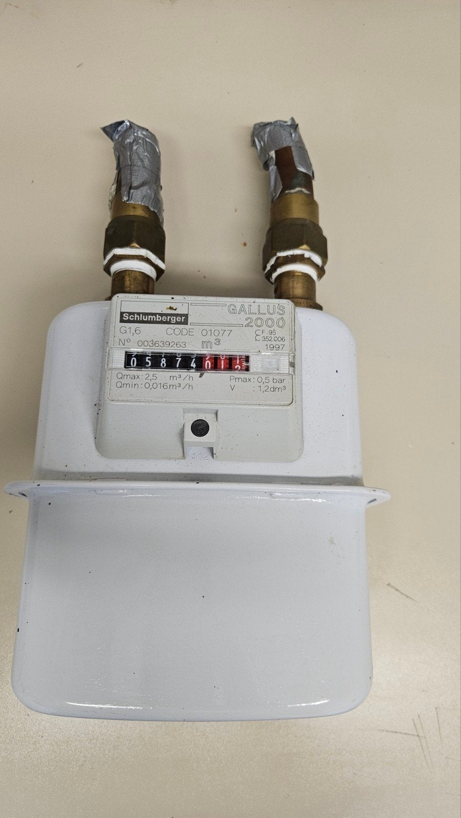 Schlumberger G1.6  2000 Gasmeter, Ophalen of Verzenden, Gebruikt