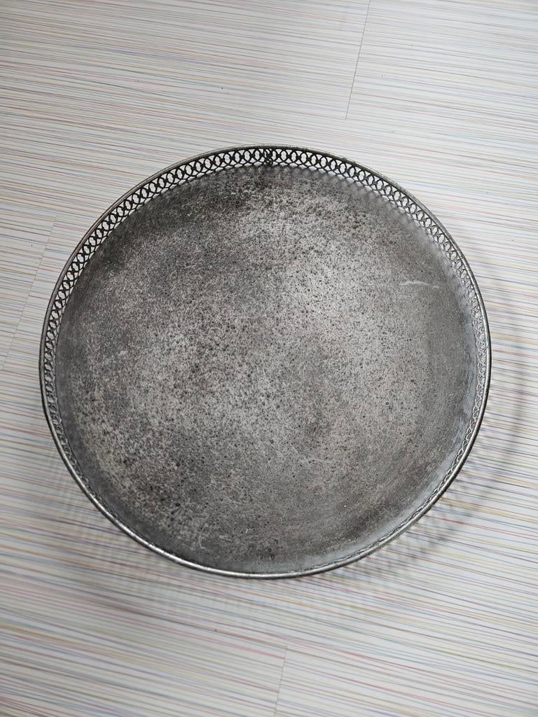 Dienblad, metaal. Ca 45x4 cm., Ophalen, Gebruikt, Rond, Metaal