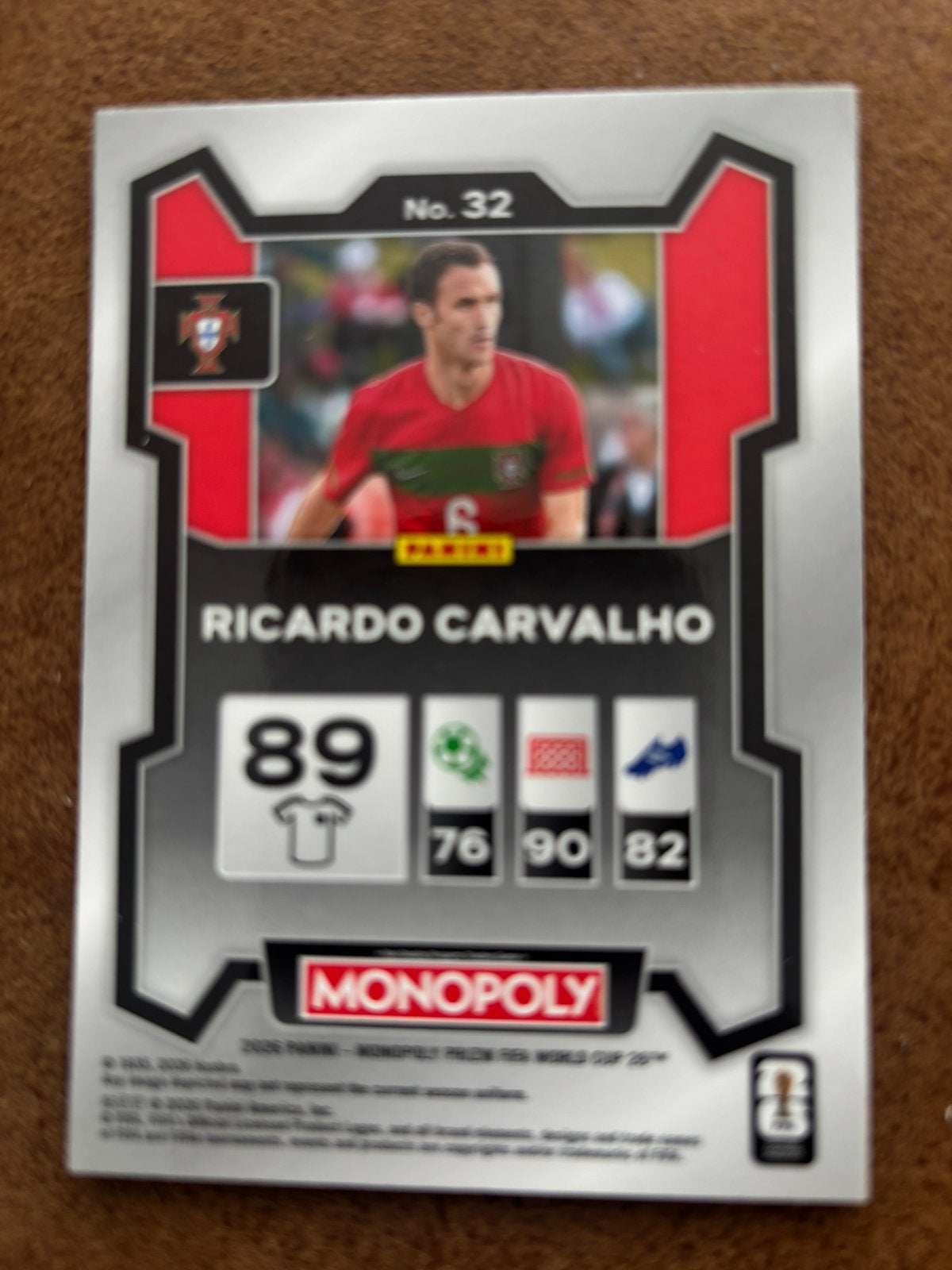 Panini Monopoly Prizm 2026 - Ricardo Carvalho #32, Verzenden, Nieuw, Buitenlandse clubs, Poster, Plaatje of Sticker