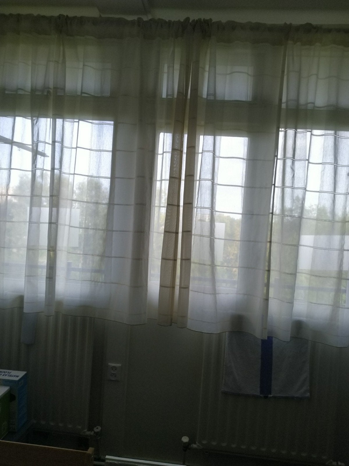 Lichtdoorlatende creme vitrage - 2 stuks, Ophalen, Vitrage, Wit, Lichtdoorlatend