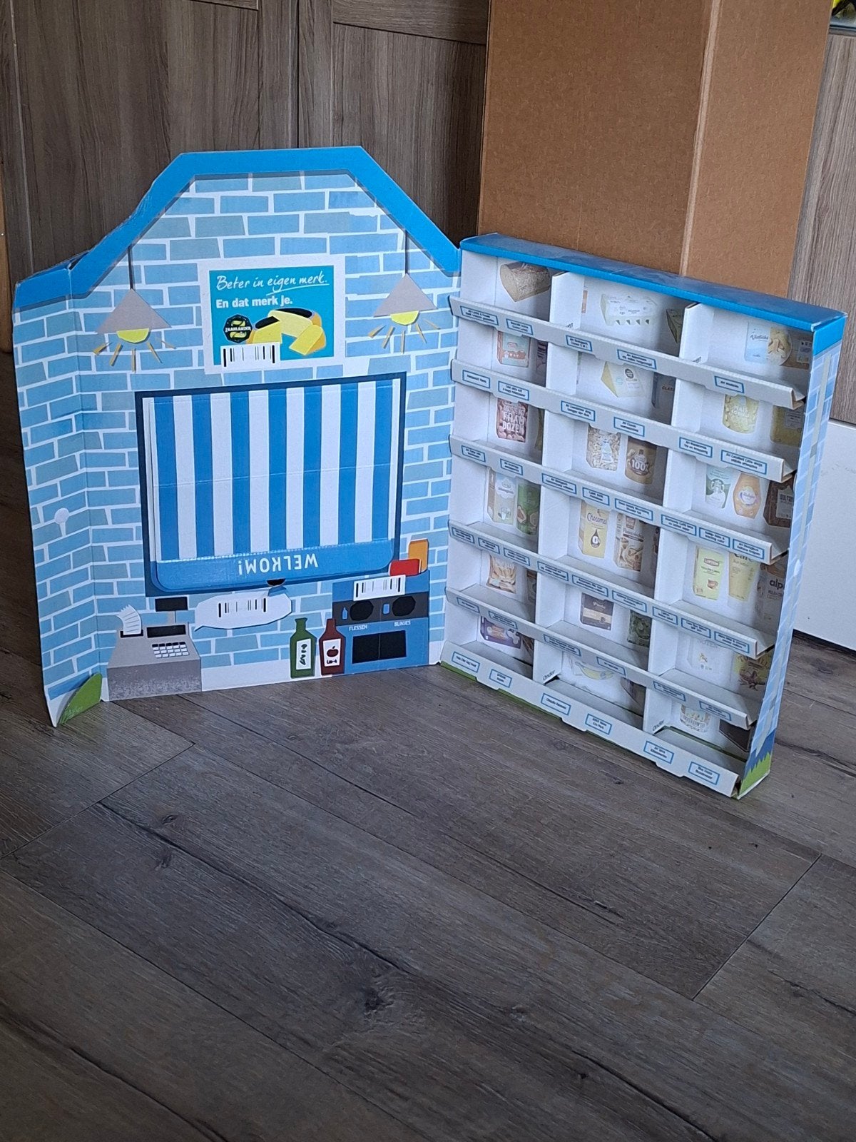 AH winkeltje met kassa, scan app. en schort en levensmiddele, Albert Heijn, Ophalen of Verzenden