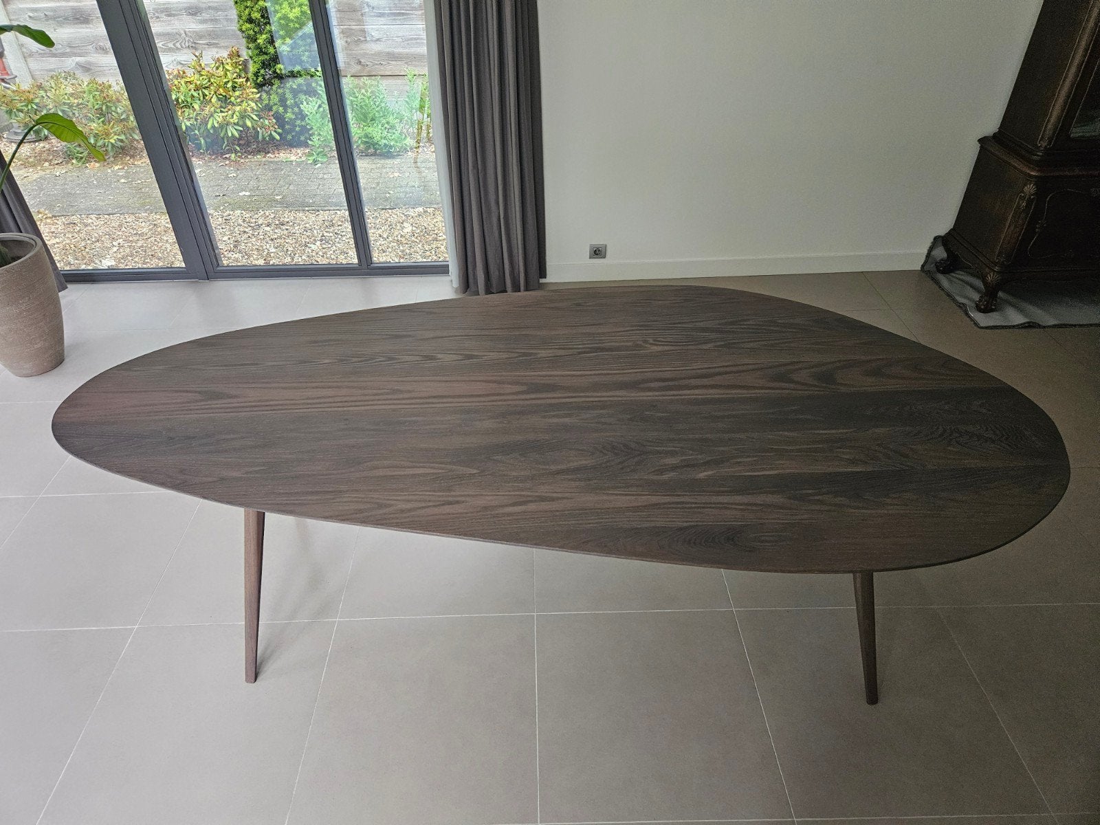 Goossens Ferry eettafel 240x120 cm, organische vorm, Ophalen, 100 tot 150 cm, Eikenhout, 200 cm of meer
