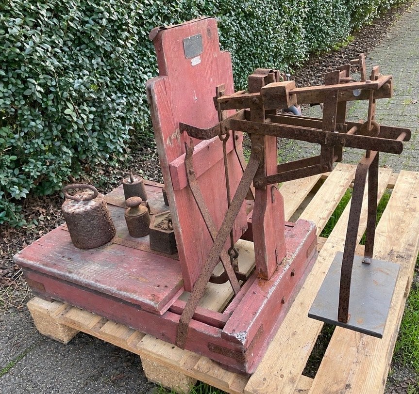 Antieke weegschaal met gewichten - Decoratief, Ophalen