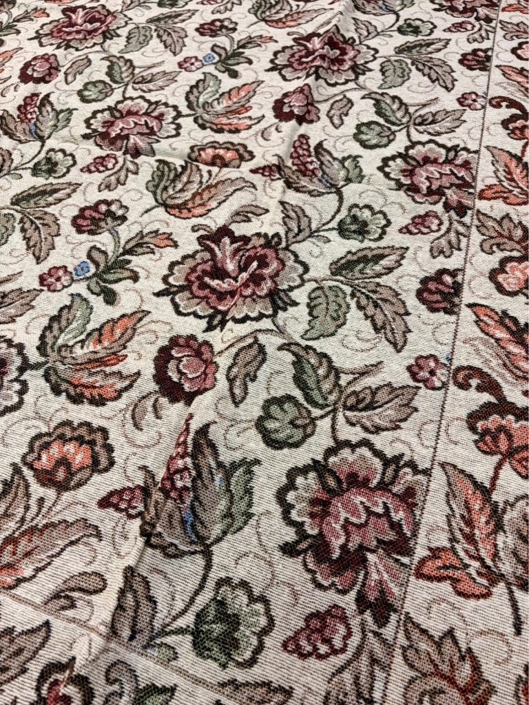 Vintage tafelkleed bloemen beige roest groen 230/138, Huis en Inrichting, Gebruikt, Djt@dejuistetoon.eu, Ophalen of Verzenden