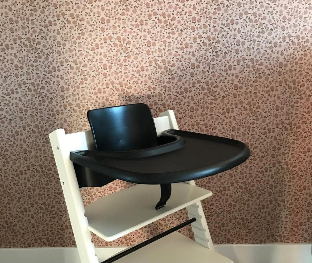 Nieuw! Playtray en babyset zwart stokke stoel