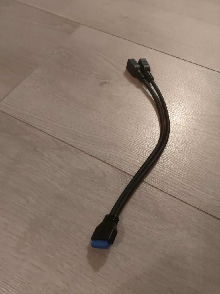 Interne USB 3.0 naar 2x externe USB 3.0 kabel, Ophalen of Verzenden, Zo goed als nieuw