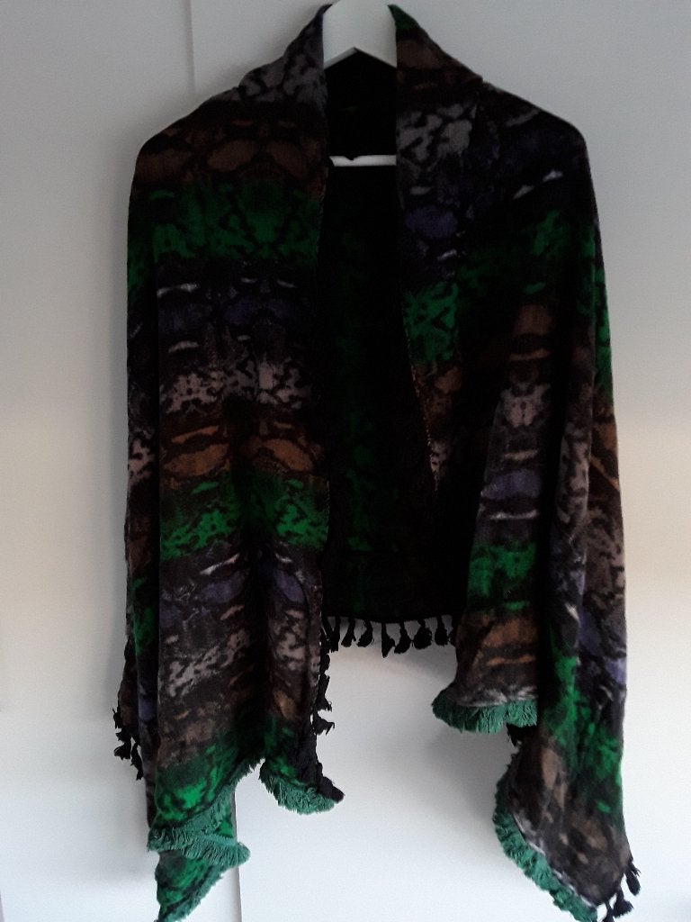 Summum Woman Paars/Groene Sjaal Met Print, Summum Woman, Maat 46/48 (XL) of groter, Nieuw, Ophalen of Verzenden