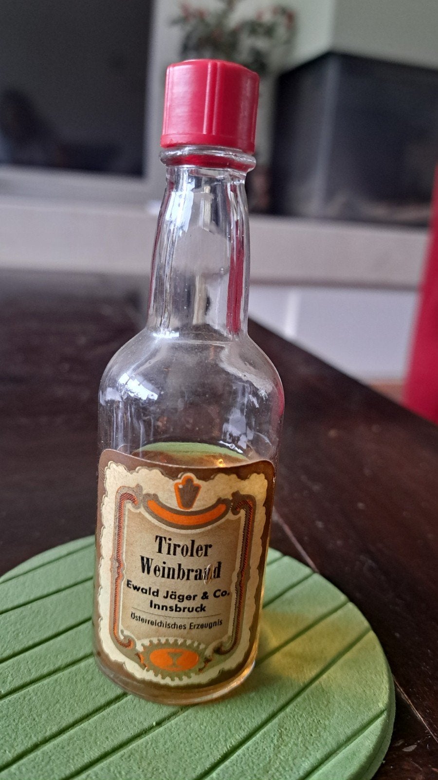 Vintage Tiroler Weinbrand miniatuurflesje, Verzamelen, Ophalen of Verzenden, Gebruikt