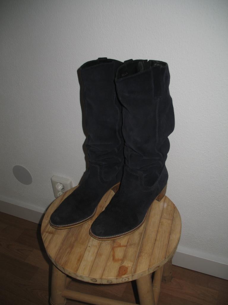 Blauw Leren Suéde *Afzak* SPM Laarzen Mt.39, Ophalen, Hoge laarzen, Blauw, Gedragen