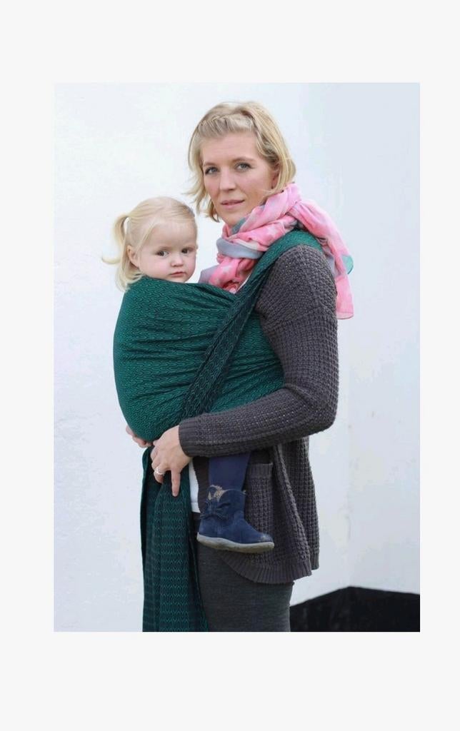 Draagdoek Yaro geweven emerald groen met zwart, Overige merken, Draagdoek, Ophalen of Verzenden, Zo goed als nieuw