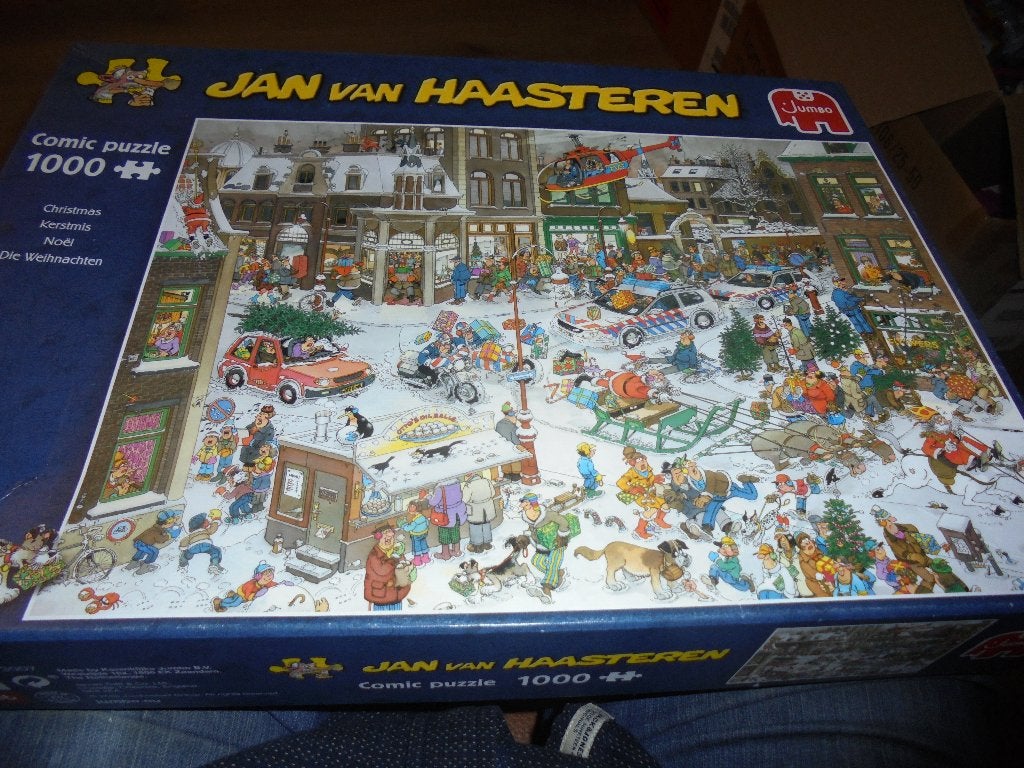 twee comic puzzle jan van haasteren jumbo 1000 stukjes, Ophalen, 500 t/m 1500 stukjes, Zo goed als nieuw