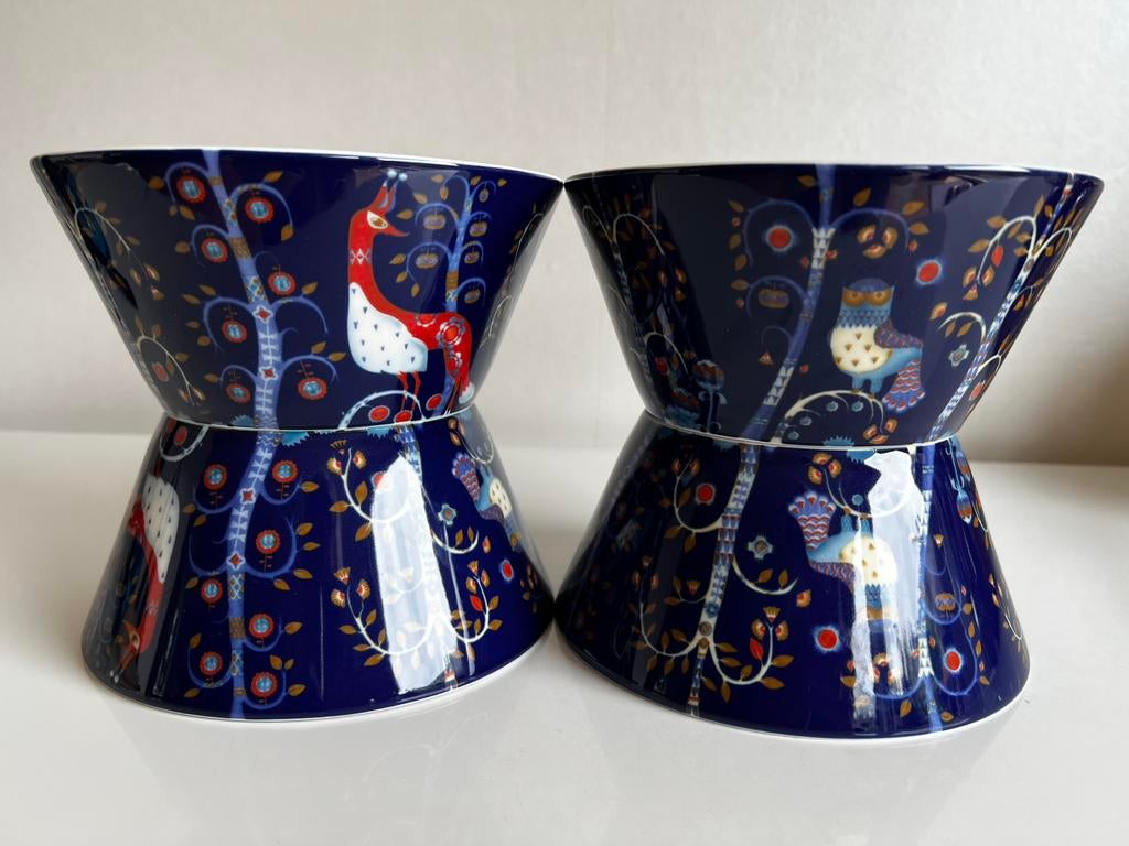 4 Iittala Taika Uil Blauw Schaal Kom Haapaniemi 0,6 L NWST, Huis en Inrichting, Keuken | Servies, Ophalen of Verzenden, Overige stijlen