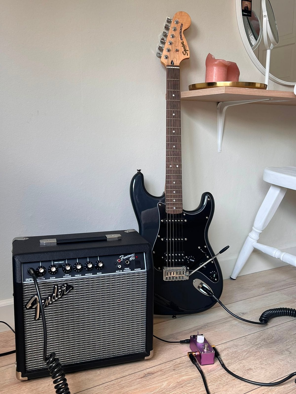Complete elektrische gitaarstarterset, Muziek en Instrumenten, Snaarinstrumenten | Gitaren | Elektrisch, Ophalen, Fender, Met versterker