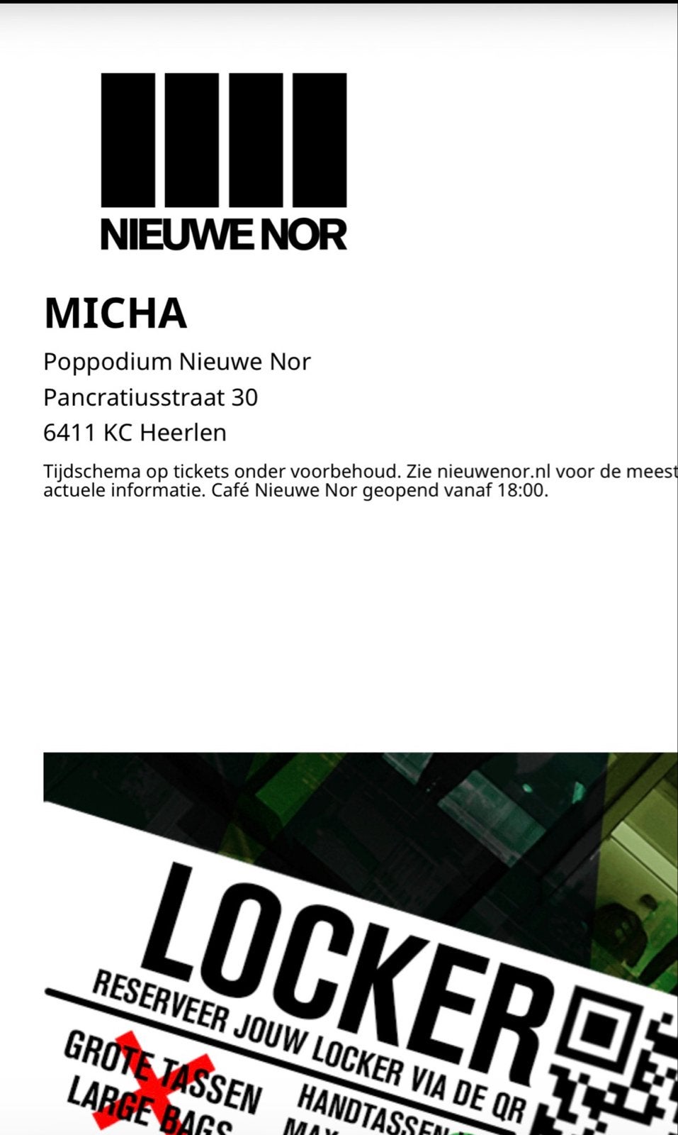 Concert Micha, Twee personen, Oktober