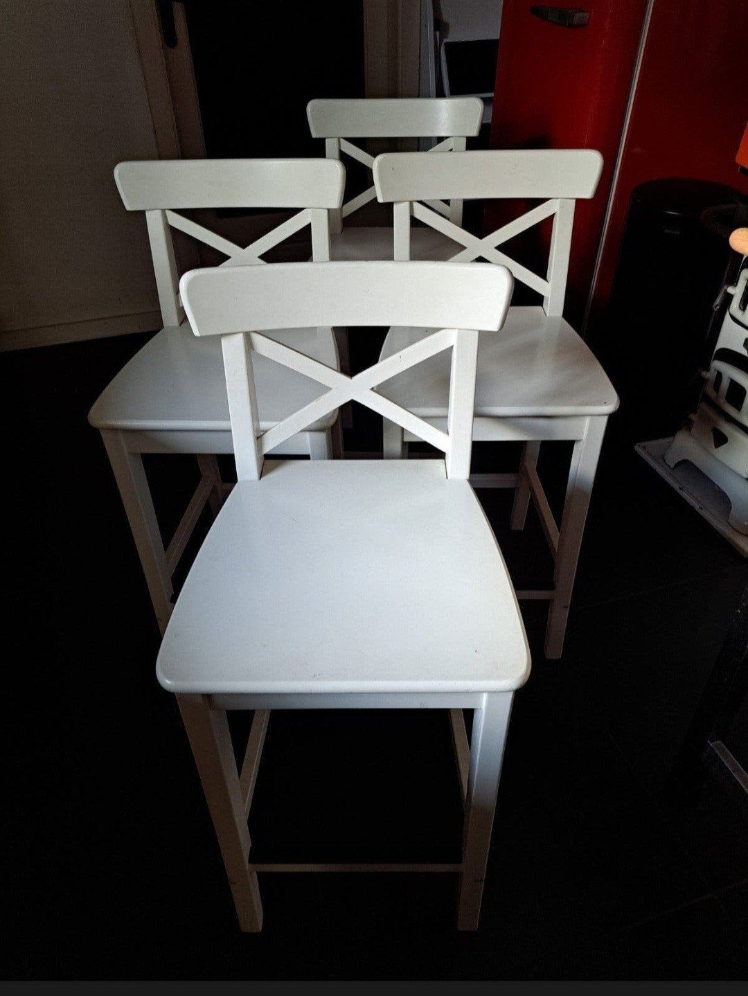 2 Ikea Rosentorp Barstoelen, Huis en Inrichting, Ophalen, Gebruikt, Met voetsteun, 60 tot 90 cm