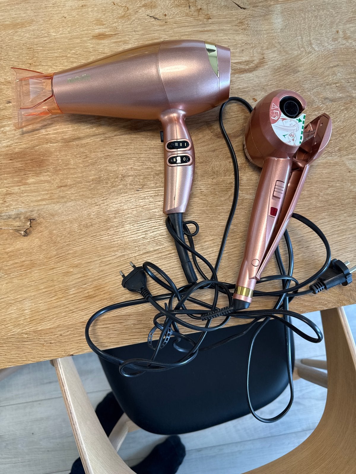 Babybliss Föhn en krultang set - Roségoud, Ophalen, Zo goed als nieuw, Haarverzorging