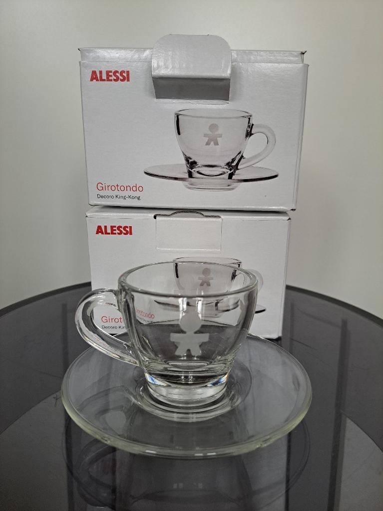 2 Girotondo Mocha Kop & Schotels King Kong Alessi Italy, Nieuw, Ophalen of Verzenden, Glas, Overige stijlen