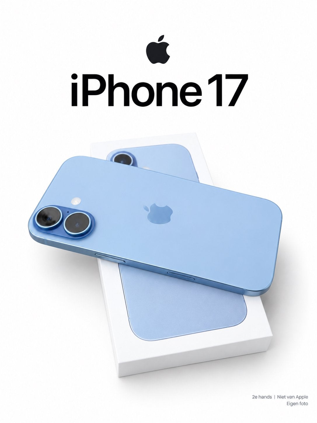 Apple iPhone 17 256GB Mist Blue, Zo goed als nieuw, 98 %, Zonder simlock, Zonder abonnement