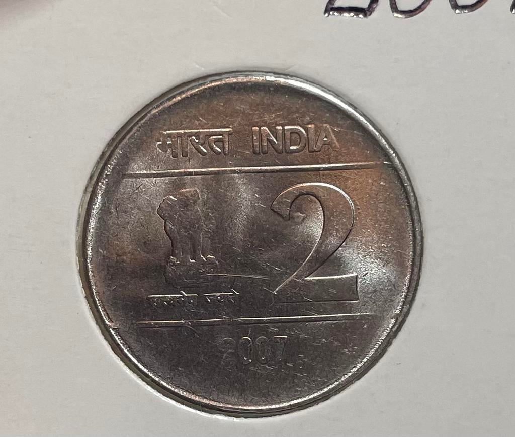 2 rupee India 2007, Postzegels en Munten, Munten | Azië, Ophalen of Verzenden, Zuid-Azië