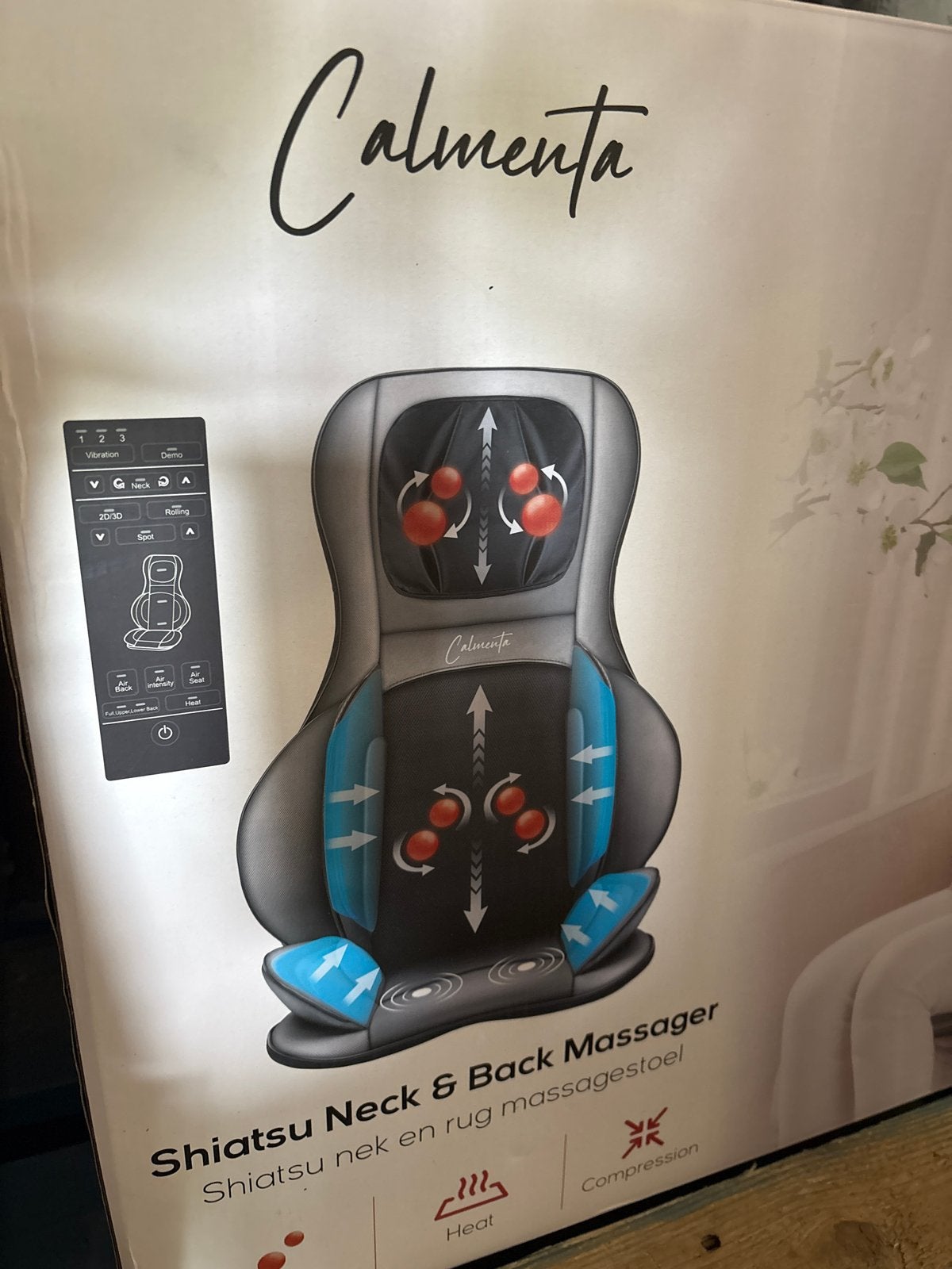 Calmenta Shiatsu Nek & Rug Massagestoel, Ophalen of Verzenden, Zo goed als nieuw, Massagestoel of Kussen
