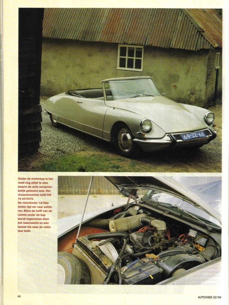 Autovisie Rij indruk Citroen DS 19 Cabriolet, Ophalen of Verzenden, Gelezen, Citroën
