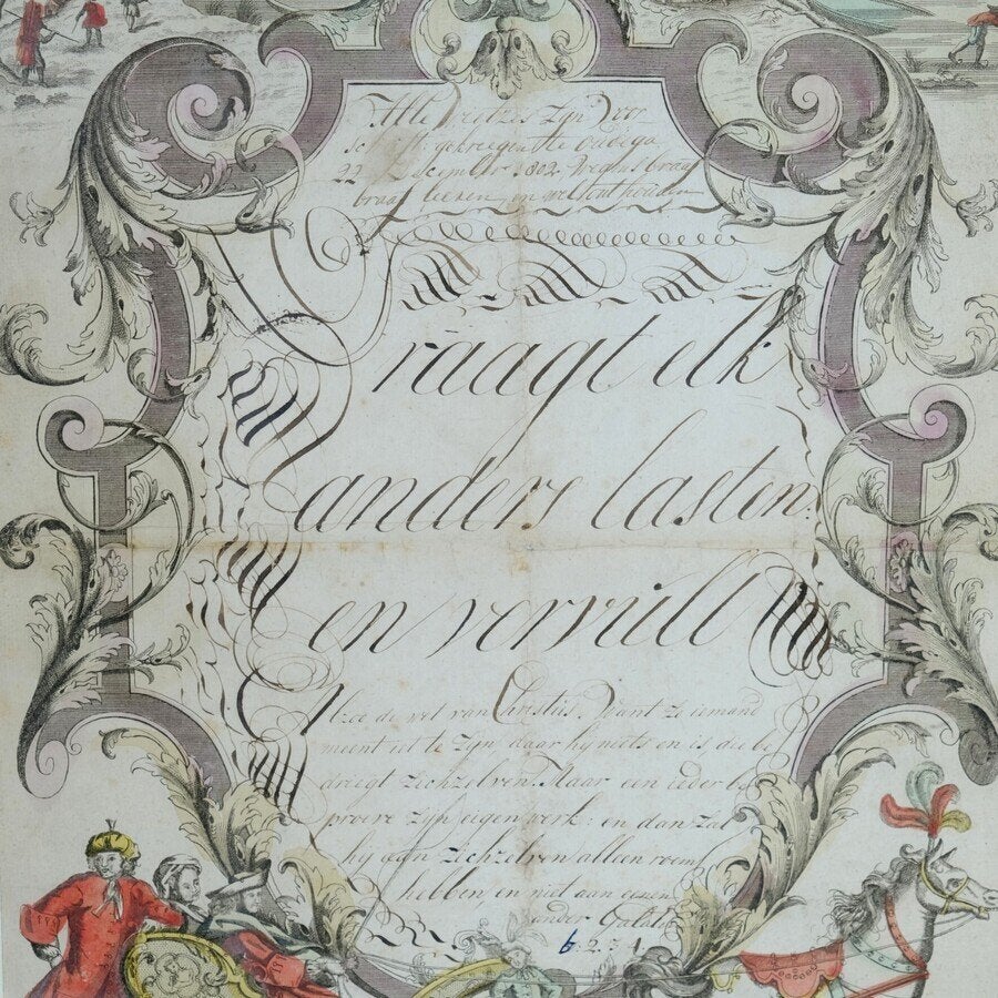 Handgeschreven nieuwjaarswens, Oudega 1802, Ophalen of Verzenden