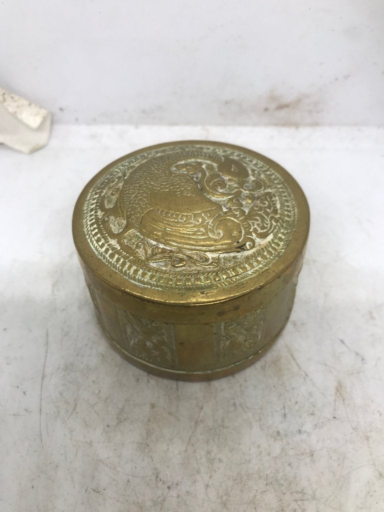 antiek rond koper doosje, Ophalen of Verzenden, Koper